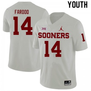 Youth OU Sooners #14 Jalil Farooq White High School Jerseys 849112-597