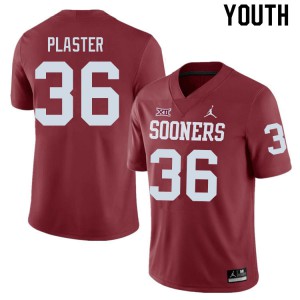 Youth OU #36 Josh Plaster Crimson NCAA Jersey 508399-792
