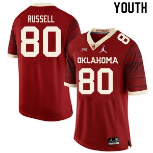 Youth Sooners #80 Kayhon Russell Retro Red Throwback University Jersey 163918-859