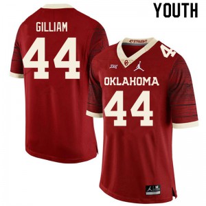 Youth Sooners #44 Kelvin Gilliam Retro Red Throwback College Jerseys 133692-900