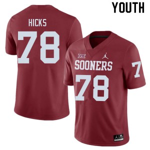Youth OU #78 Marcus Hicks Crimson Football Jerseys 351091-311