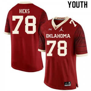 Youth OU #78 Marcus Hicks Retro Red Throwback Alumni Jerseys 750332-997