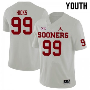 Youth Oklahoma #99 Marcus Hicks White Jordan Brand Football Jerseys 109324-960