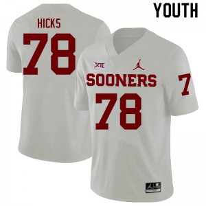 Youth Oklahoma #78 Marcus Hicks White College Jersey 150893-161