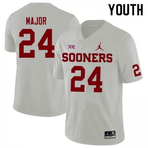 Youth Sooners #24 Marcus Major White Jordan Brand High School Jersey 902992-310