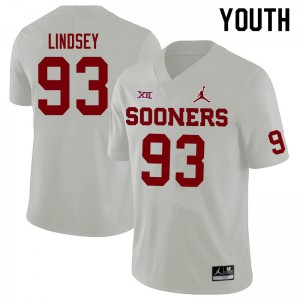 Youth Oklahoma #93 Reed Lindsey White Jordan Brand Embroidery Jerseys 735070-235