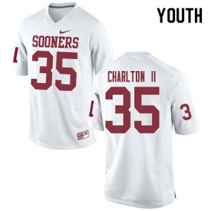 Youth OU #35 Robert Charlton II White NCAA Jersey 732649-828