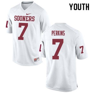 Youth OU #7 Ronnie Perkins White Football Jerseys 173087-785