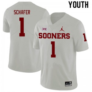 Youth OU #1 Tanner Schafer White High School Jerseys 485352-571