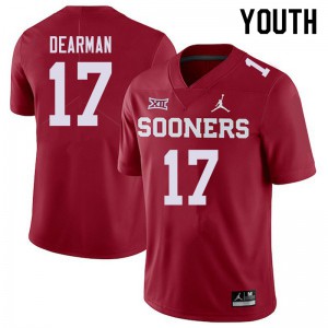 Youth Sooners #17 Ty DeArman Crimson Jordan Brand University Jersey 324450-724