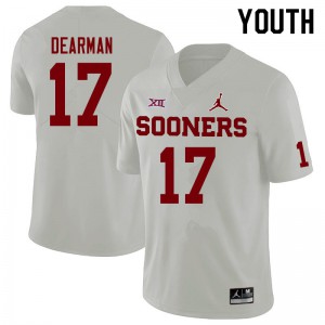 Youth Oklahoma Sooners #17 Ty DeArman White Jordan Brand Football Jerseys 512524-240