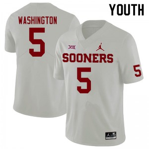 Youth Sooners #5 Woodi Washington White Jordan Brand Alumni Jersey 347518-121