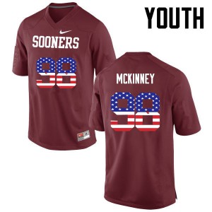 Youth OU #98 Zacchaeus McKinney Crimson USA Flag Fashion NCAA Jersey 170305-875