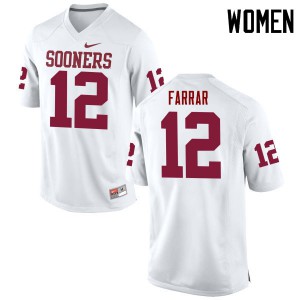 Women Oklahoma #12 Zach Farrar White Game NCAA Jersey 817618-790