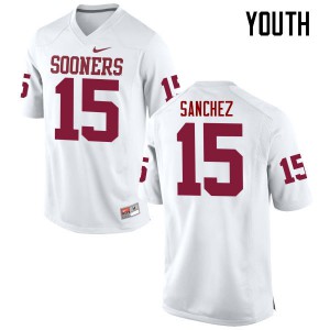 Youth OU Sooners #15 Zack Sanchez White Game Stitched Jersey 852247-395